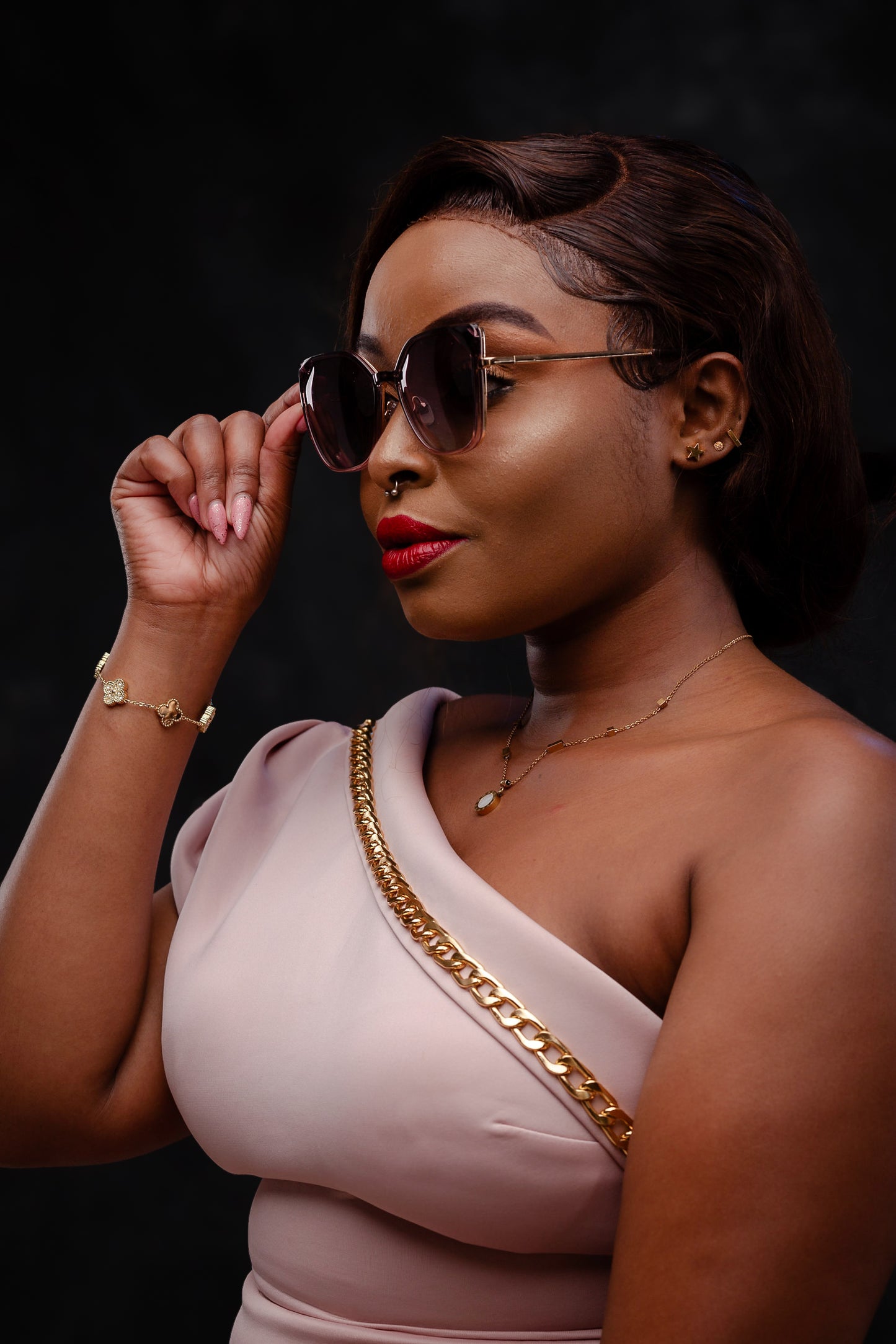 Clip on collection, lilac with a gradient polarised clip on