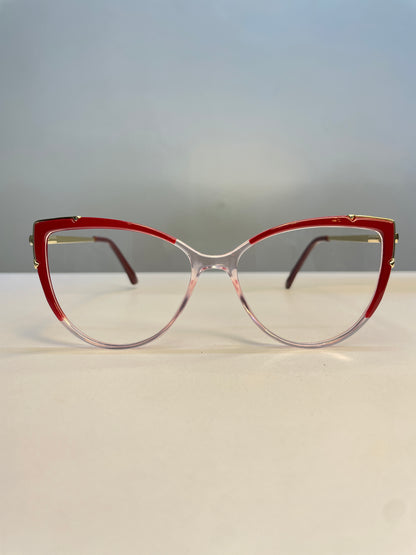 Rea collection, red clear with rounded bottom