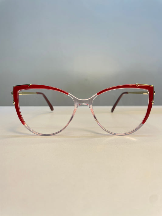 Rea collection, red clear with rounded bottom