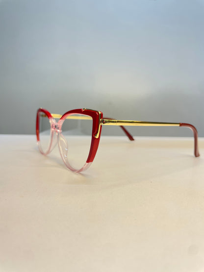 Rea collection, red clear with rounded bottom