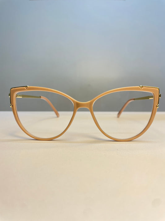 Rea collection, well bottom rounded nude cat eye