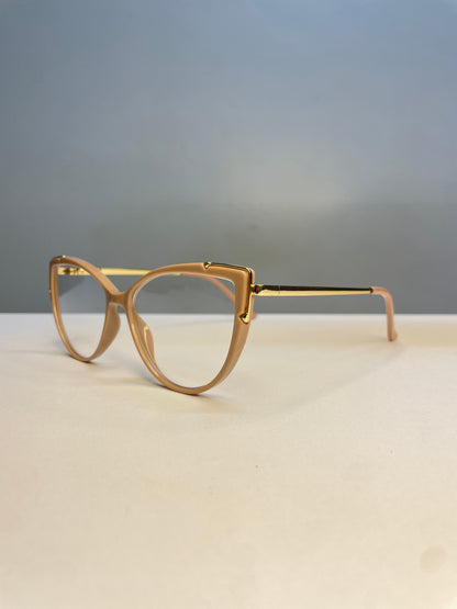 Rea collection, well bottom rounded nude cat eye