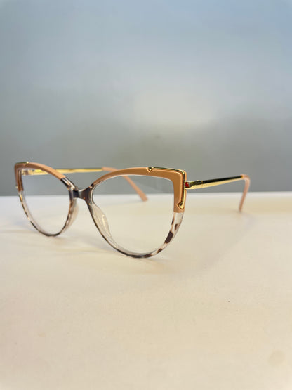 Rea collection, nude with a rounded animal print