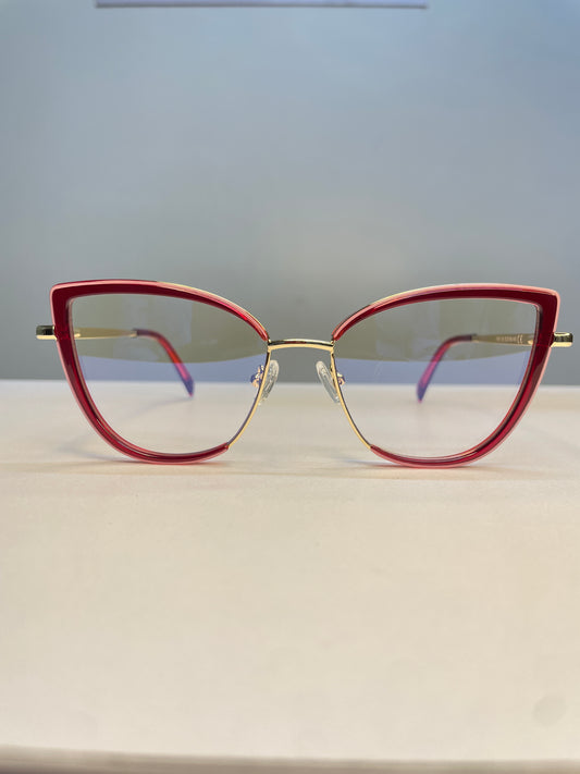 Reny collection, red with a soft pink rim