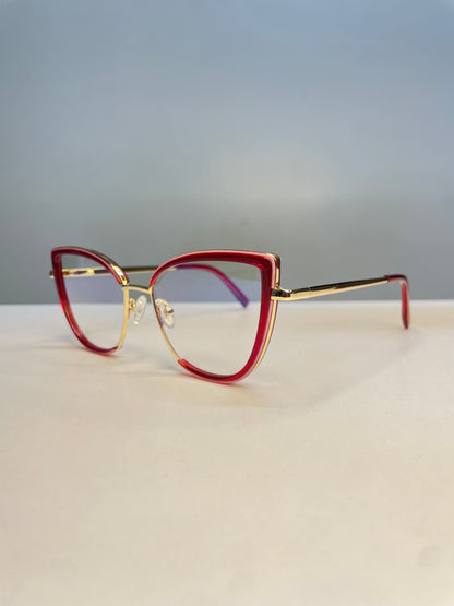 Reny collection, red with a soft pink rim