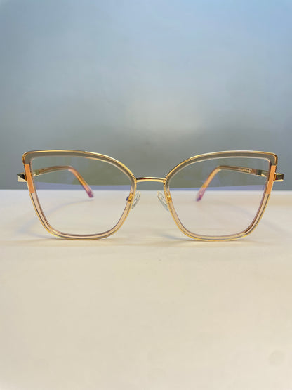 Leona collection, nude clear with a touch of gold