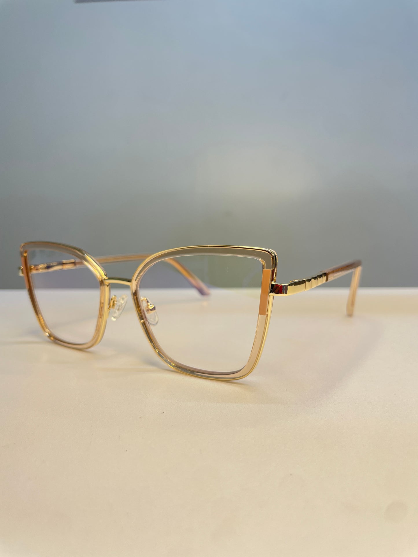 Leona collection, nude clear with a touch of gold