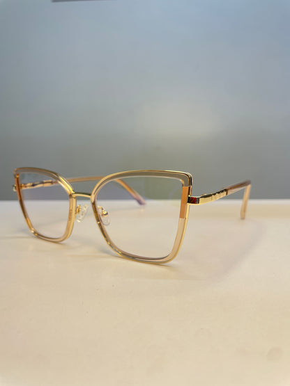 Leona collection, nude clear with a touch of gold