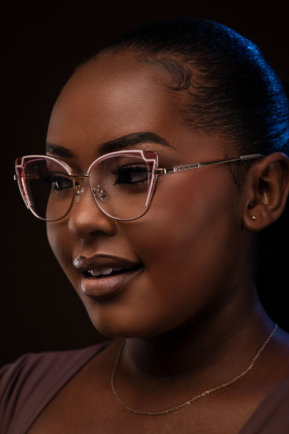 Mira collection, pink accents with a touch of gold