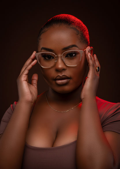 Nyla collection, caramel brown with a sleek gold