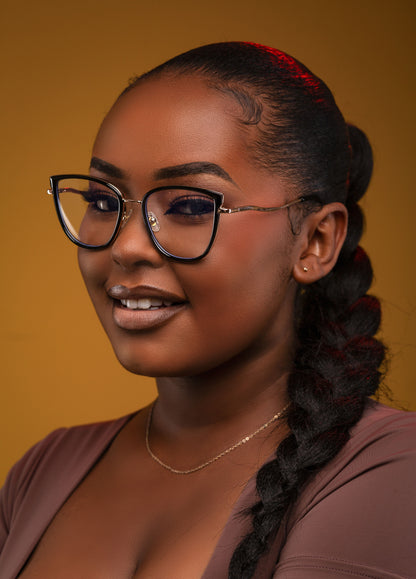 Maya collection, sophisticated black and gold frame