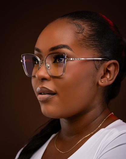 Leona collection,subtle grey with a gold finish