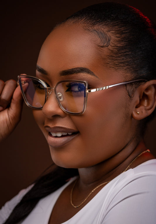 Leona collection,subtle grey with a gold finish