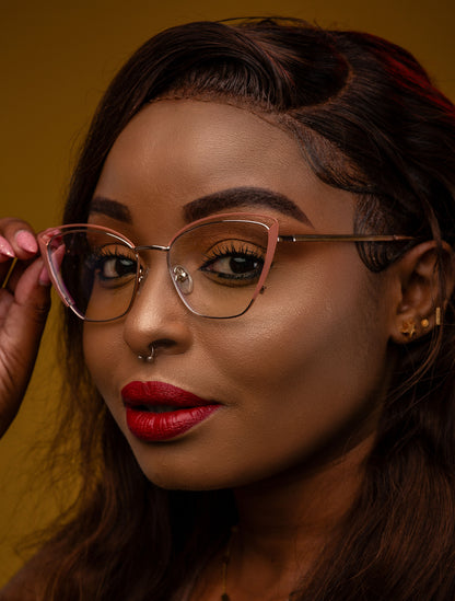 Claire collection, caramel brown with a gold finish