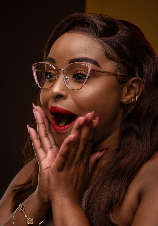 Claire collection, nude pink with complimentary gold arms