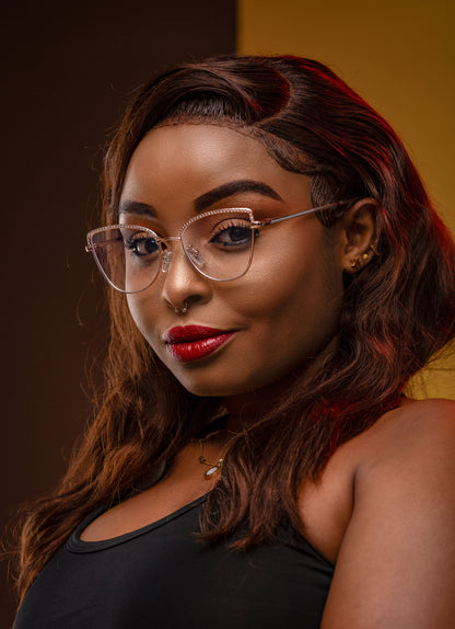 Sara collection, glitz and glam rose gold