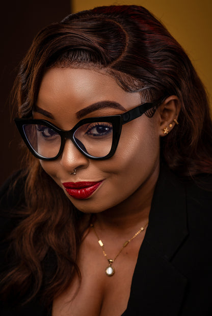 Tiana collection, black bold cateye