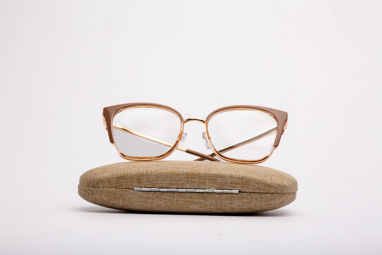 Nyla collection, caramel brown with a sleek gold