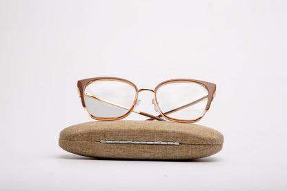 Nyla collection, caramel brown with a sleek gold