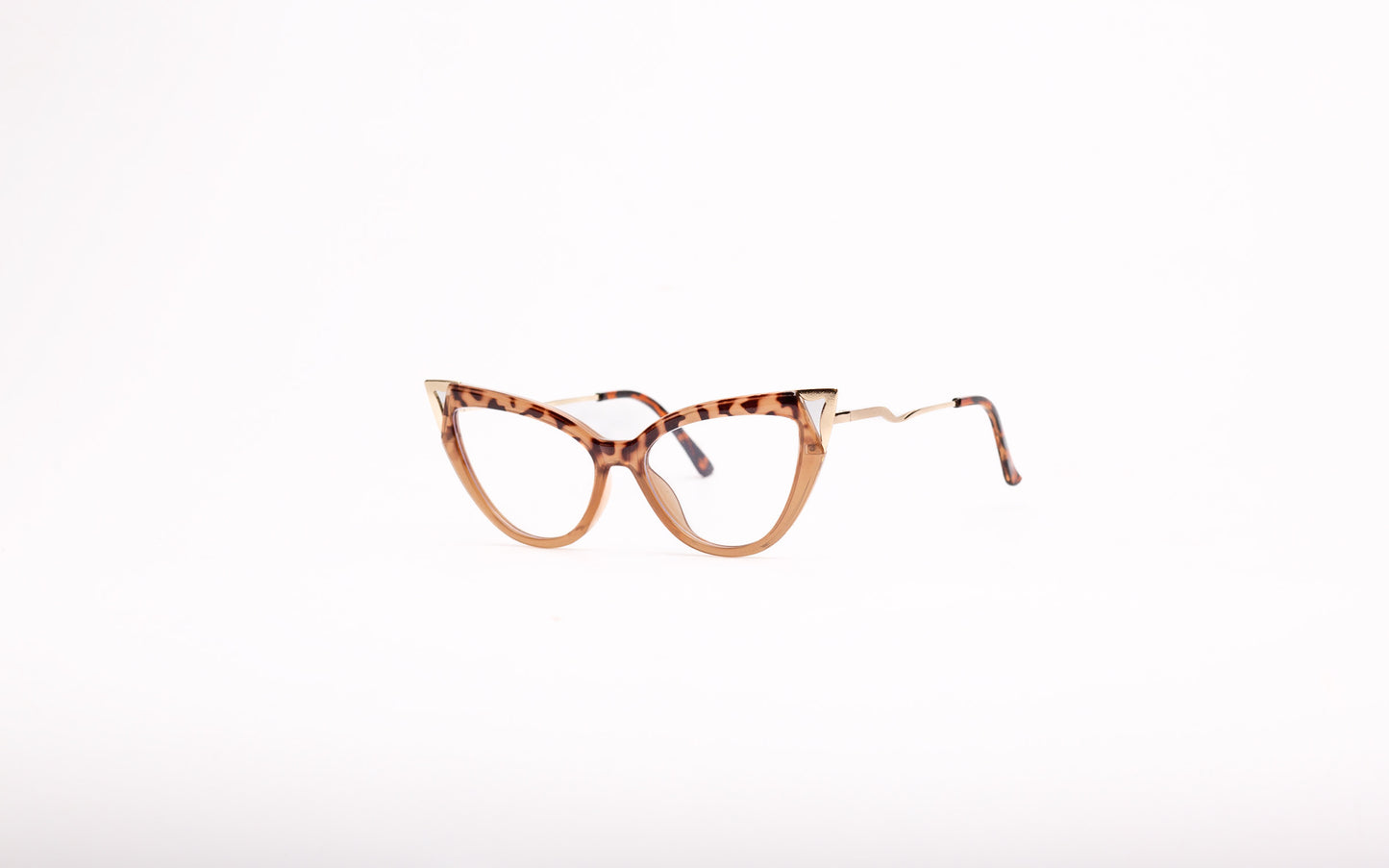 Anna collection, caramel with a cheetah cateye print
