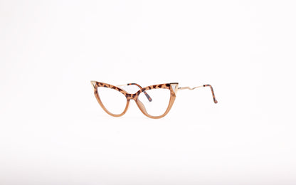 Anna collection, caramel with a cheetah cateye print