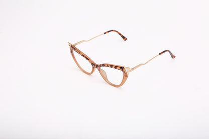 Anna collection, caramel with a cheetah cateye print