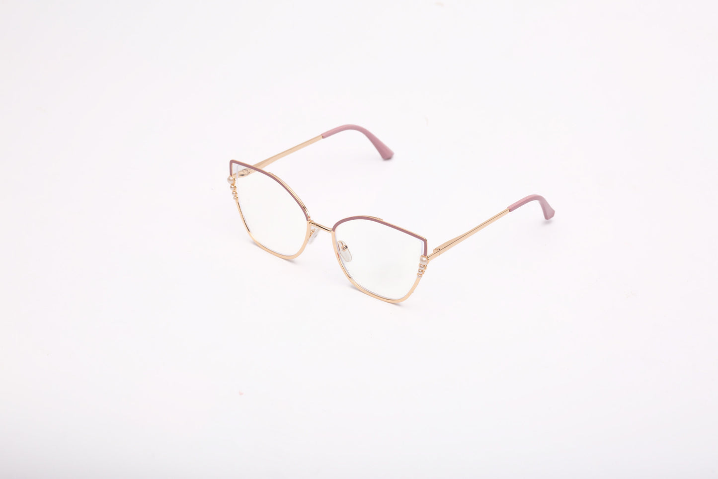 Pearl collection, pink with white pearls and a touch of gold