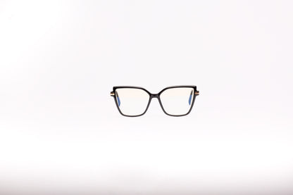 Clara collection, stylish plastic black with metallic arms