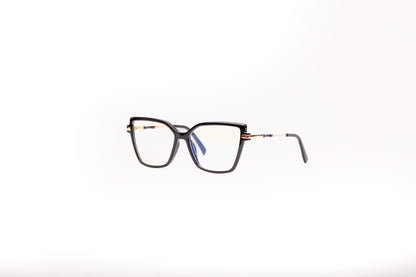 Clara collection, stylish plastic black with metallic arms