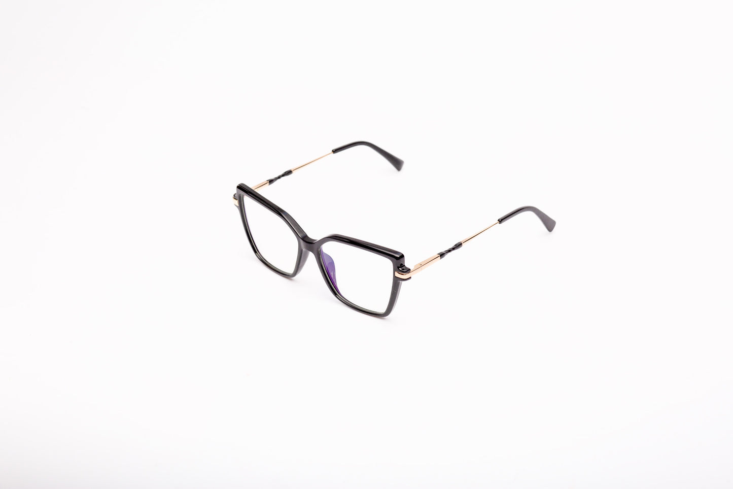 Clara collection, stylish plastic black with metallic arms