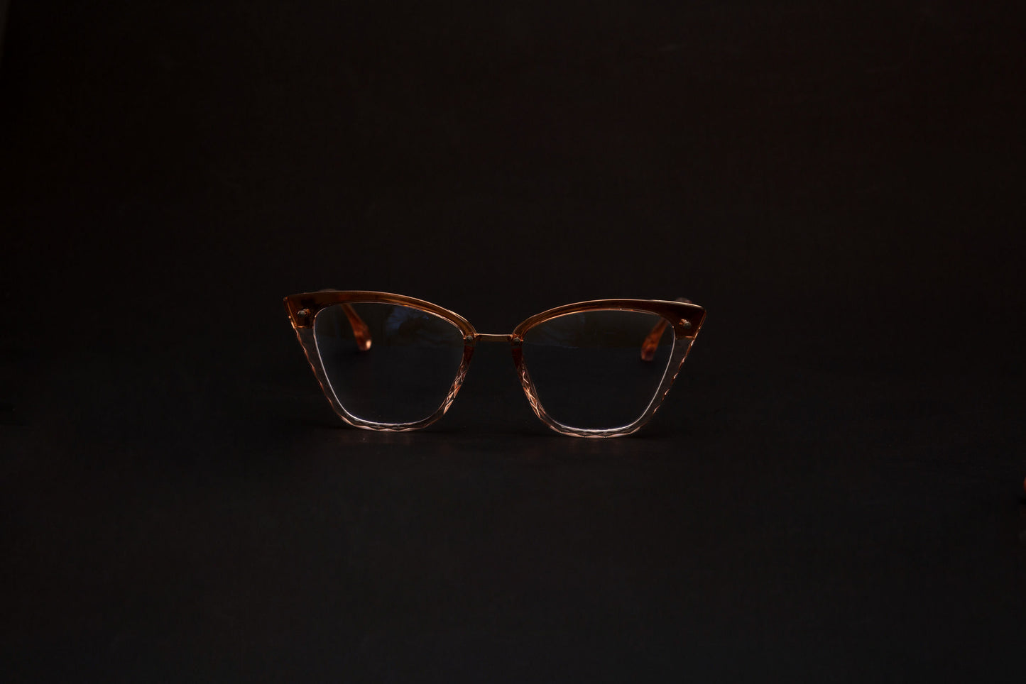 Evie collection, softly blended champagne crystal cateye