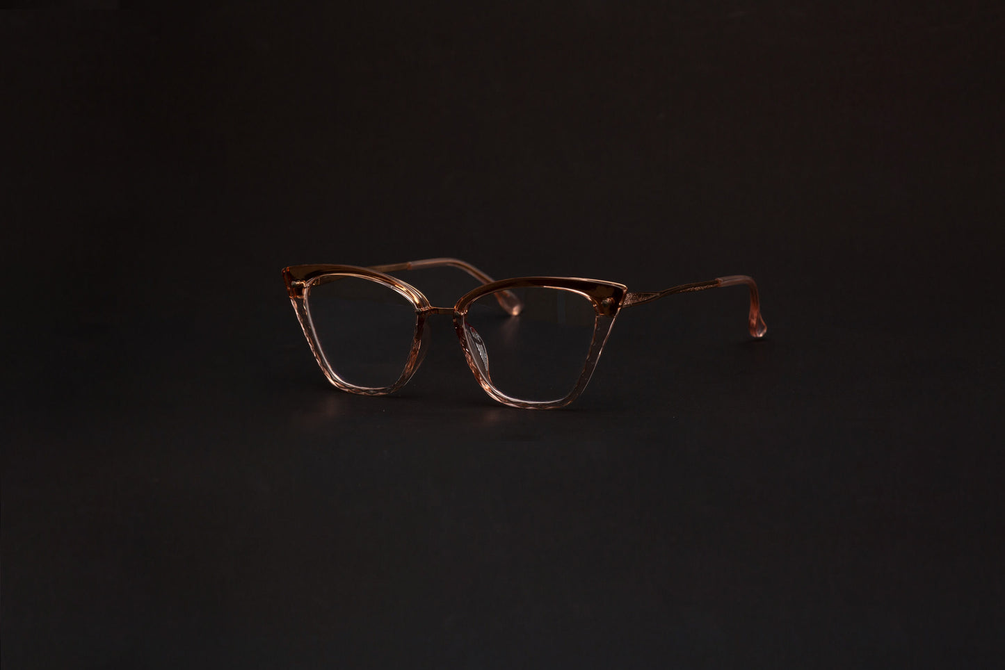 Evie collection, softly blended champagne crystal cateye