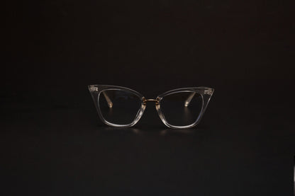 Chic collection, fully transparent metallic gold bridge