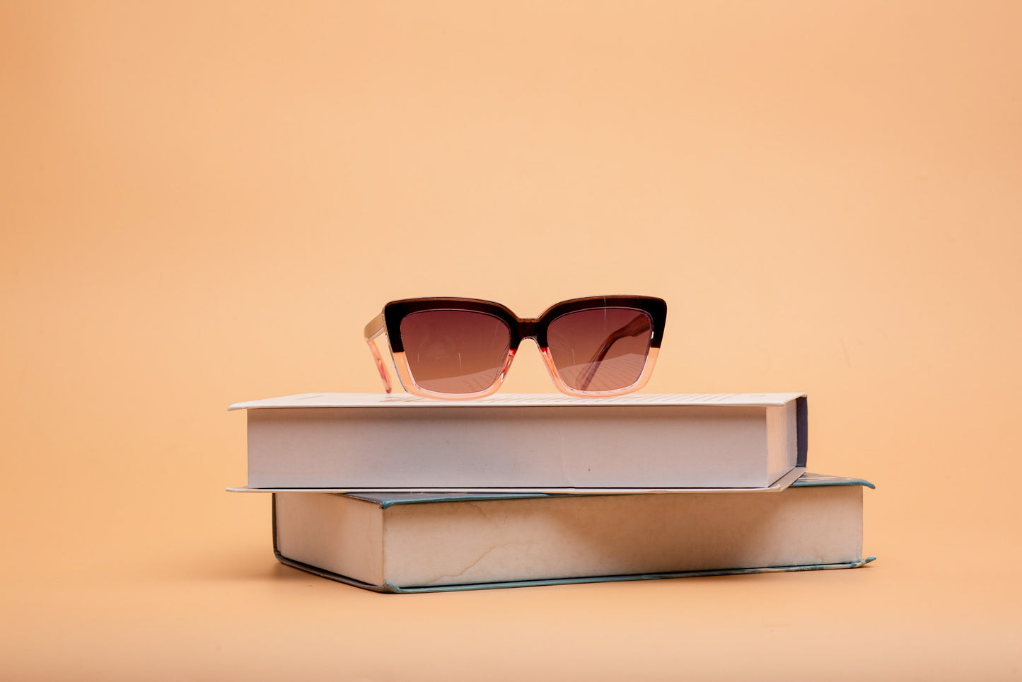 Clip on collection, chunky black and clear gradient with polarised clip on