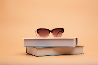 Clip on collection, chunky black and clear gradient with polarised clip on