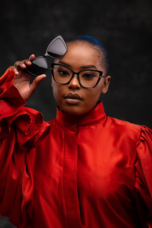 Clip on collection, bold black polarised black shades