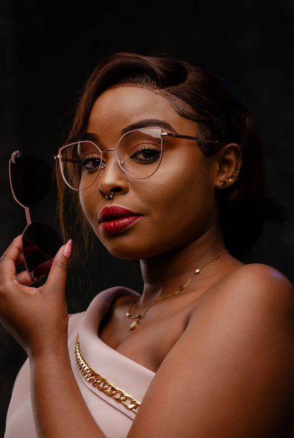 Clip on collection, sleek nude pink with polarised clip on