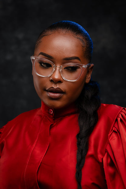 Chic collection, fully transparent metallic gold bridge