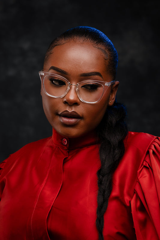 Chic collection, fully transparent metallic gold bridge