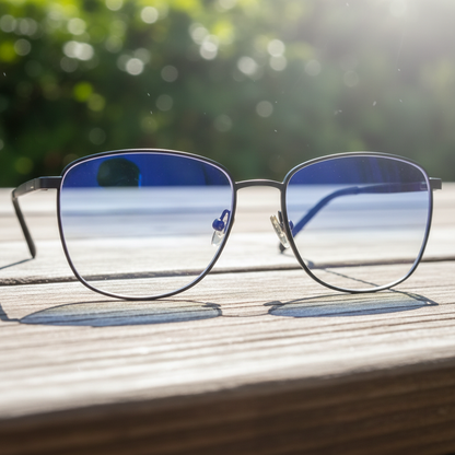 Photochromic blue block lenses